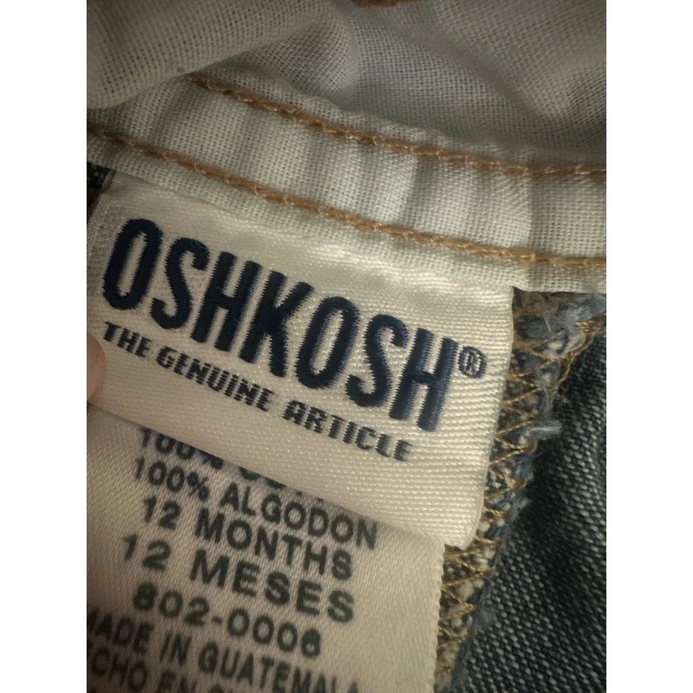 Vintage 90s OshKosh B'gosh Pleated Denim Vestbak Overalls Size 12M